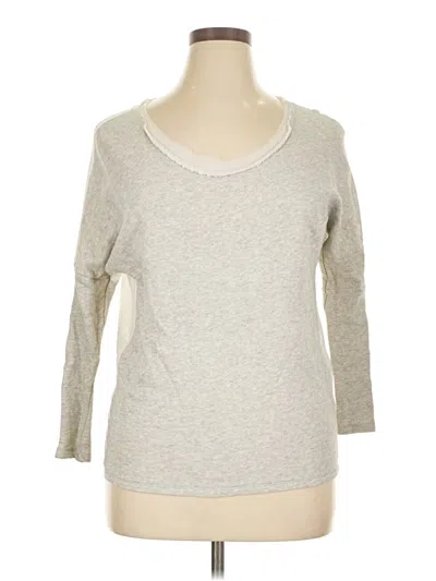 Pre-owned Stile Benetton 3/4 Sleeve Top Gray Scoop Neck Tops