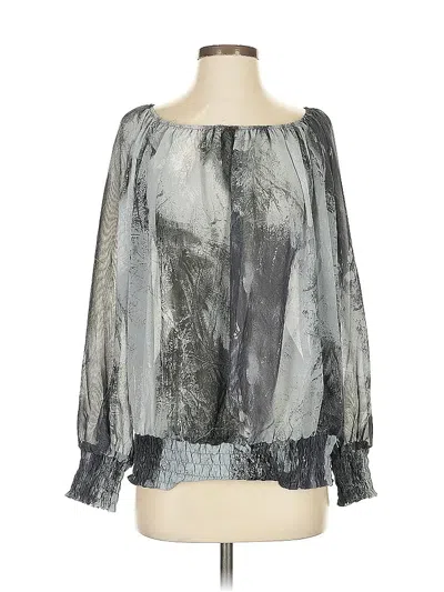 Pre-owned Stile Benetton Long Sleeve Blouse In Gray