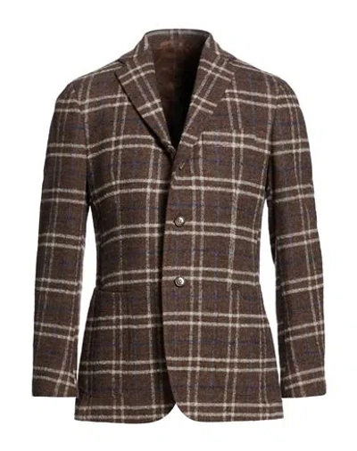 Stile Latino Man Blazer Taupe Size 40 Wool, Polyamide