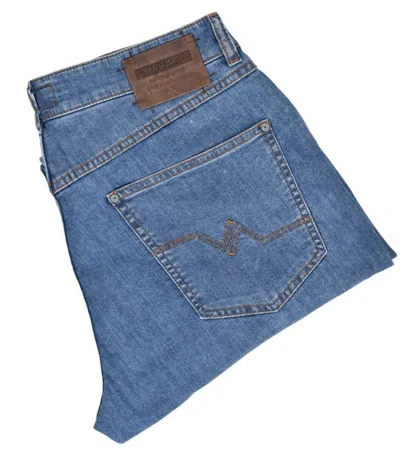 Pre-owned Stile Latino (attolini) Denim Trousers Eu 52 (l) Cotton Stretch Blue