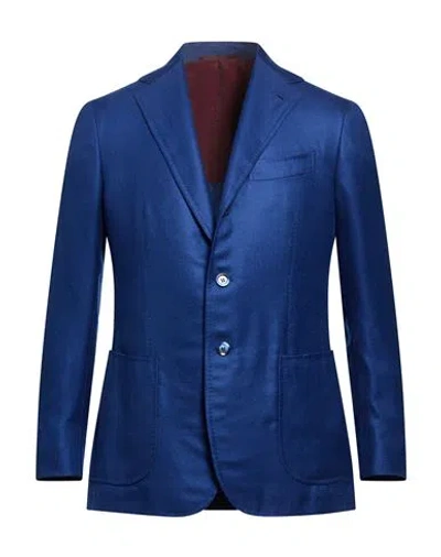 Stile Latino Man Blazer Blue Size 44 Cashmere, Silk