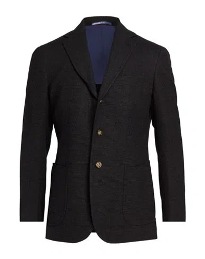 Stile Latino Man Blazer Charcoal Size 36 Cotton, Wool In Gray
