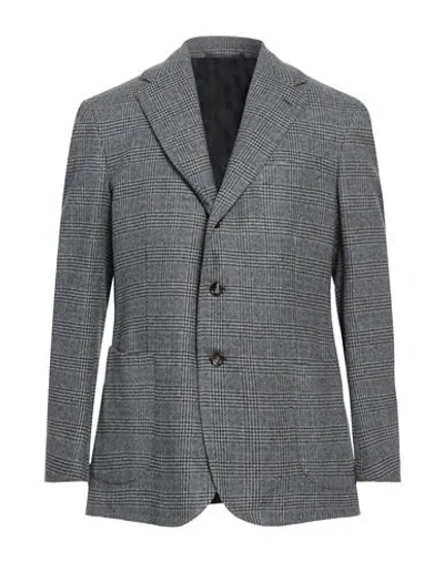 Stile Latino Man Blazer Lead Size 44 Wool, Polyamide In Grey