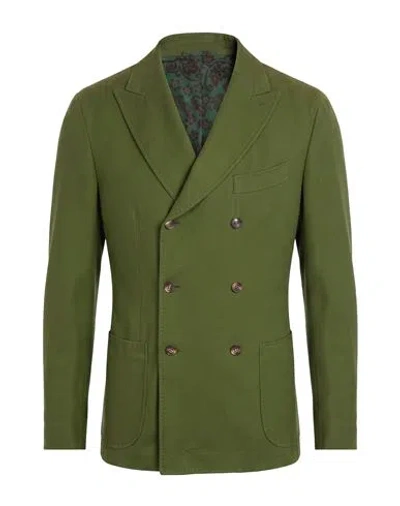 Stile Latino Man Blazer Military Green Size 40 Cotton