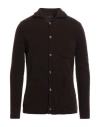 Stile Latino Man Cardigan Chocolate Brown Size 44 Cashmere, Silk In Brown