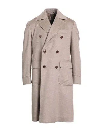 Stile Latino Man Coat Sand Size 38 Cashmere In Brown