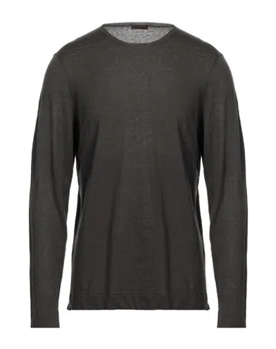 Stile Latino Man Sweater Charcoal Size 46 Linen, Cashmere, Silk In Gray