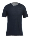 Stile Latino Man Sweater Navy Size 38 Linen, Cashmere, Silk In Blue