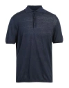 Stile Latino Man Sweater Navy Size 44 Linen, Cotton In Navy
