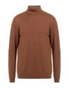 Stile Latino Man Turtleneck Brown Size 46 Cashmere, Silk