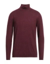Stile Latino Man Turtleneck Burgundy Size 40 Cashmere, Silk In Red