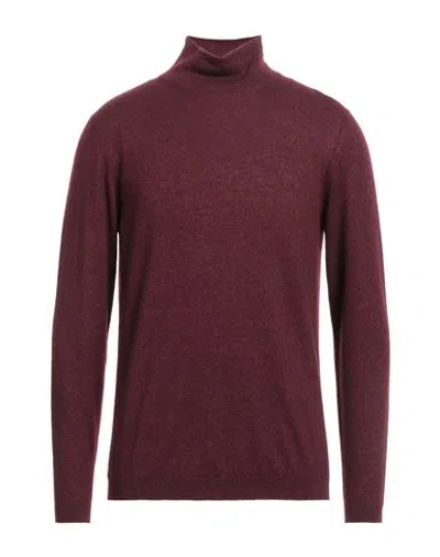 Stile Latino Man Turtleneck Burgundy Size 40 Cashmere, Silk In Red