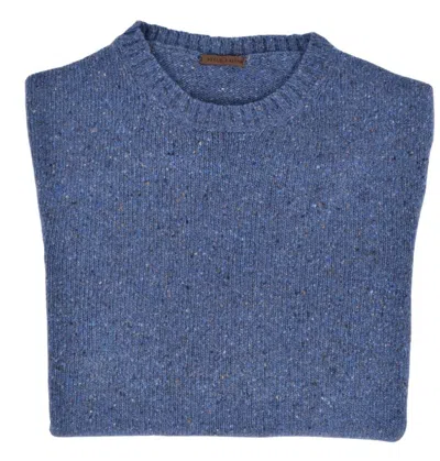 Pre-owned Stile Latino Vincenzo Attolini Cashmere Sweater Eu 52 Us 42 L Blue Tweed