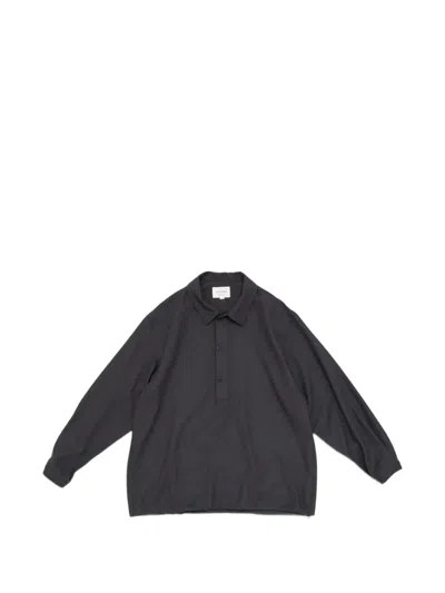 Still By Hand Drawstring-hem Shirt Jacket In Gray