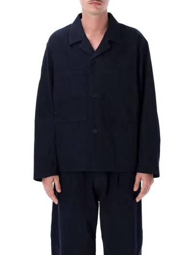 Still By Hand Men's Relaxed Fit Coverall-inspired Jacket In Blue