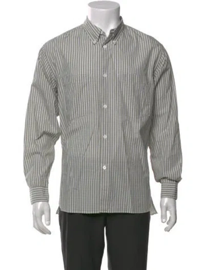 Pre-owned Still By Hand Plaid Print Long Sleeve Shirt In Gray