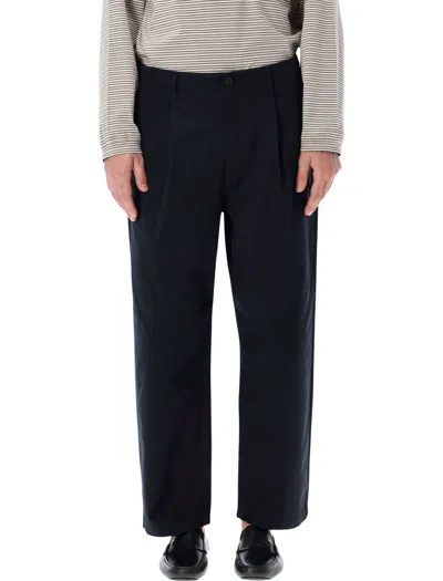 Still By Hand Pleated Chino Tapered Leg Chinos In Black