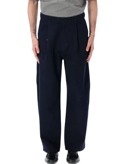 Still By Hand Relaxed Fit Tapered Pants In Blue