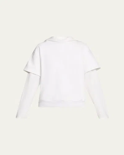 STILL HERE 2TEE LAYERED HOODIE SWEATSHIRT