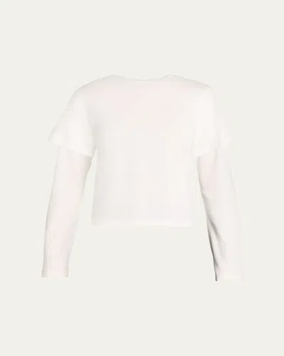 Still Here 2tee Layered Long-sleeve T-shirt In Neutral