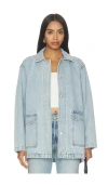 Still Here Denim Barn Jacket In Blue