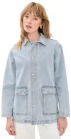 Still Here Denim Barn Jacket In Blue