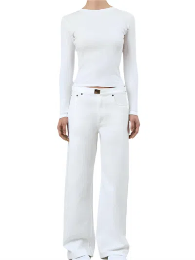 Still Here Buckle Relaxed Leg Jean In Milk