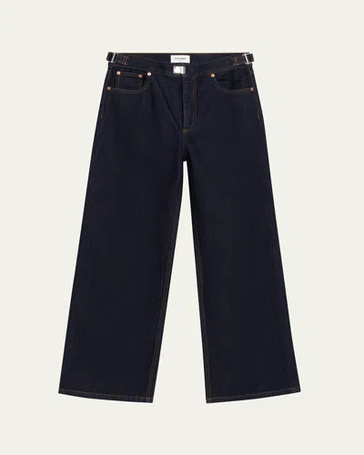 Still Here Buckle Wide-leg Jeans In Purple