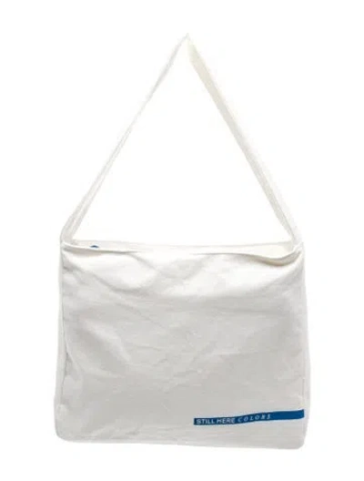 Pre-owned Still Here Canvas Evening Bag In White