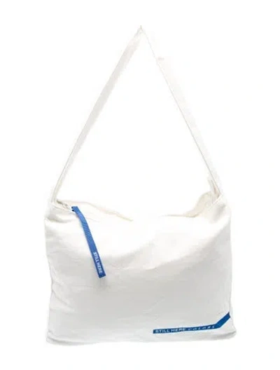 Pre-owned Still Here Canvas Shoulder Bag In White