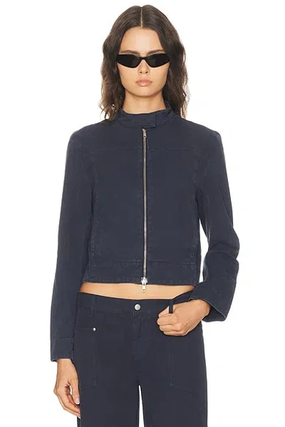 Still Here Car Jacket In Navy Canvas