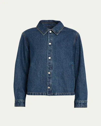 Still Here Coach Boxy Denim Jacket In Blue