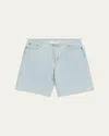 Still Here Cool Drawstring Denim Shorts In Blue