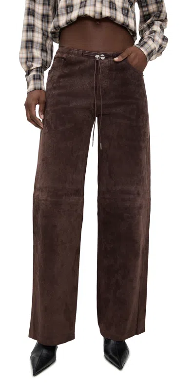 Still Here Cool Jeans In Chocolate Suede Chocolate Suede In Brown
