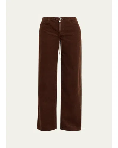 Still Here Cool Low-rise Corduroy Jeans In Brown