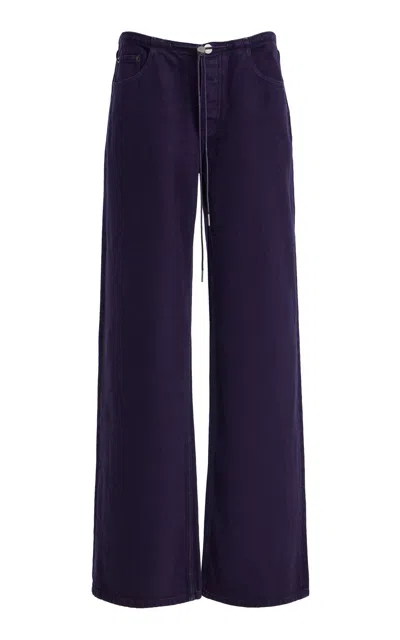 Still Here Cool Rigid Mid-rise Straight-leg Jeans In Purple