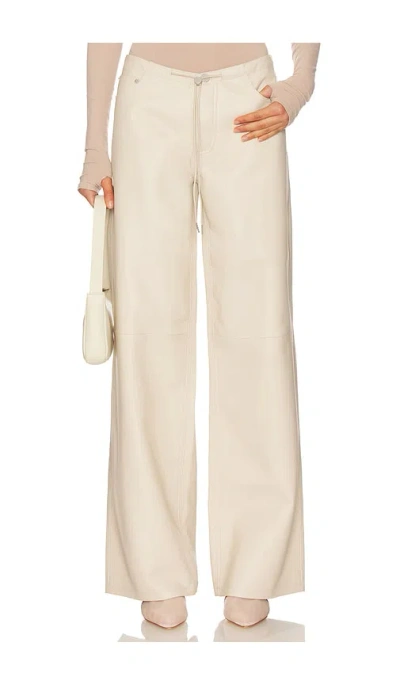 Still Here Cool Wide Leg In Beige Leather