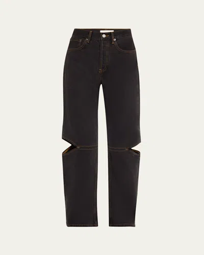 Still Here Cowgirl Cut-out Jeans In Black
