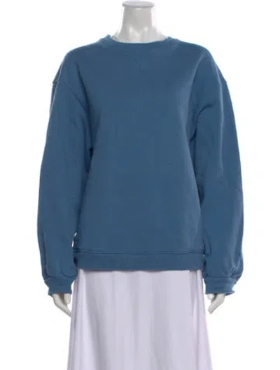 Pre-owned Still Here Crew Neck Long Sleeve Sweatshirt In Blue