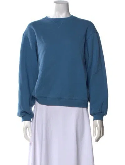 Pre-owned Still Here Crew Neck Long Sleeve Sweatshirt In Blue