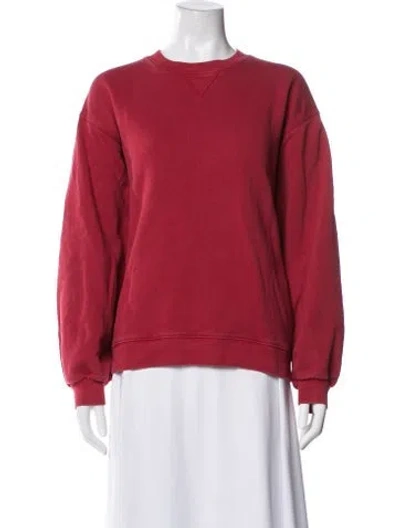 Pre-owned Still Here Crew Neck Long Sleeve Sweatshirt In Red