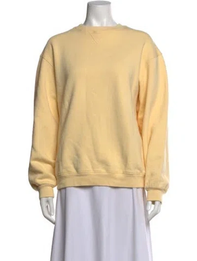 Pre-owned Still Here Crew Neck Long Sleeve Sweatshirt In Yellow