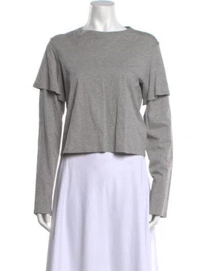 Pre-owned Still Here Crew Neck Long Sleeve Top In Grey