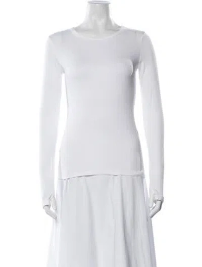 Pre-owned Still Here Crew Neck Long Sleeve Top In White