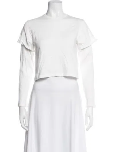 Pre-owned Still Here Crew Neck Long Sleeve T-shirt In White