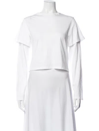 Pre-owned Still Here Crew Neck Long Sleeve T-shirt In White