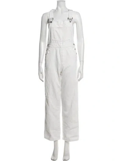 Pre-owned Still Here Crew Neck Overalls In White