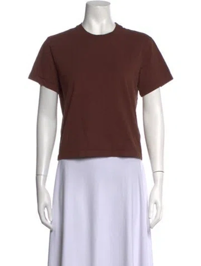 Pre-owned Still Here Crew Neck Short Sleeve T-shirt In Brown