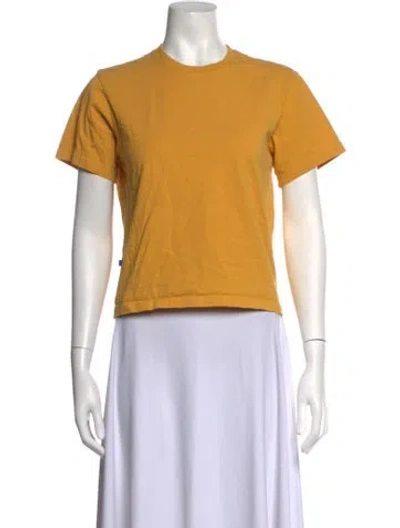Pre-owned Still Here Crew Neck Short Sleeve T-shirt In Yellow