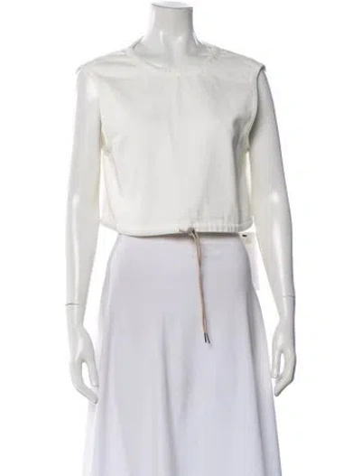 Pre-owned Still Here Crew Neck Sleeveless Crop Top W/ Tags In White